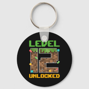 Llavero Nivel 12 Desbloqueado Número de Videojuego Pixel 1