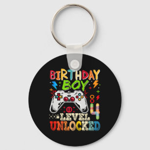 Llavero Nivel 4 Desbloqueado Videojugador Cumpleaños 4 Año