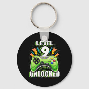 Llavero Nivel 9 Desbloqueado Videojuego Cumpleaños 9 Gif p