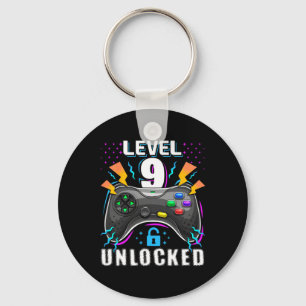 Llavero Nivel 9 Desbloqueado Videojuego Cumpleaños 9 Gif p