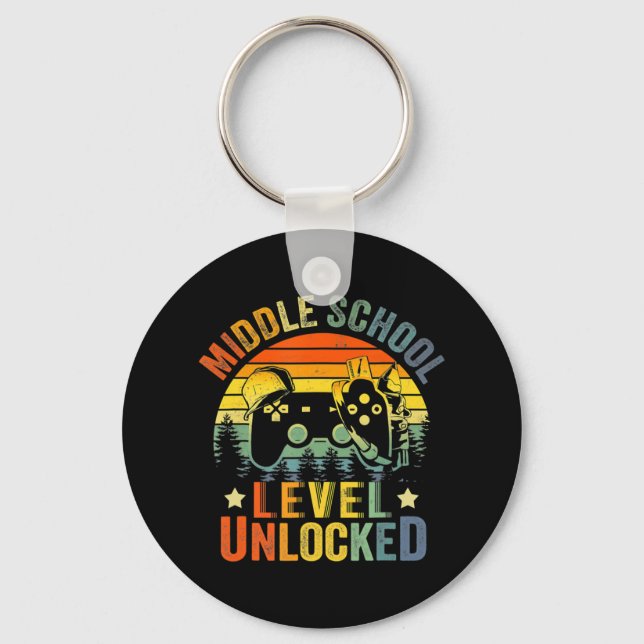 Llavero Nivel de videojuegos Escuela secundaria desbloquea (Anverso)