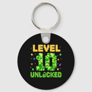 Llavero Nivel Divertido 10 Desbloqueado Cumpleaños 10 Jueg