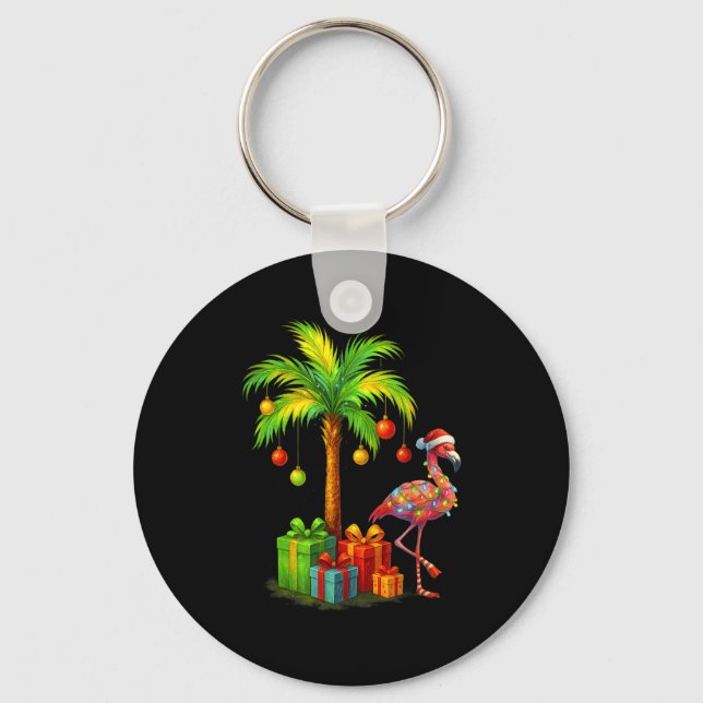 Llavero Nk Flamingo Christmas Palm Tree Trocal Xmas  (Anverso)