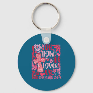 Llavero Nk Floral Oh Cuánto Nos Ama Boho Versículo De La B