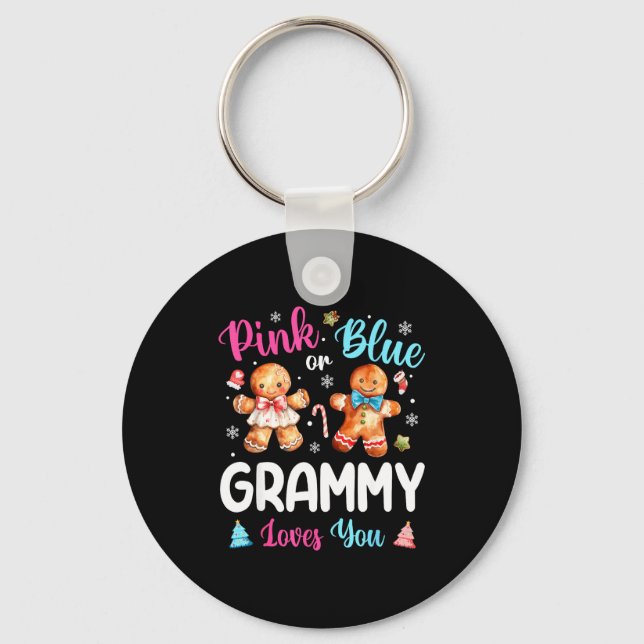 Llavero Nk Or Blue Grammy Loves You Gender Reveal Christma (Anverso)