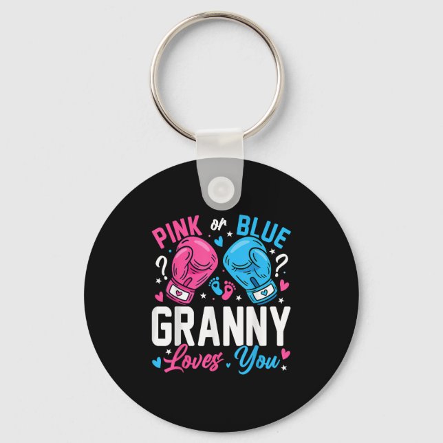 Llavero Nk Or Blue Granny Loves You Boxing Gender Reveal  (Anverso)