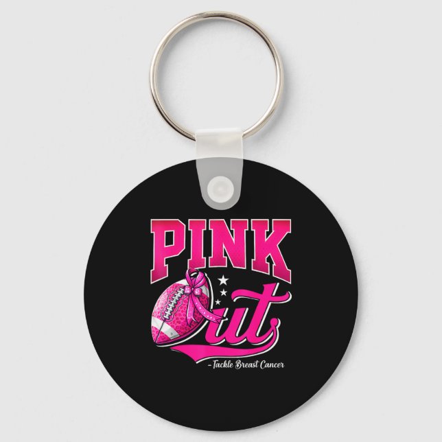 Llavero Nk Out Football Breast Cancer Awareness Men Women  (Anverso)