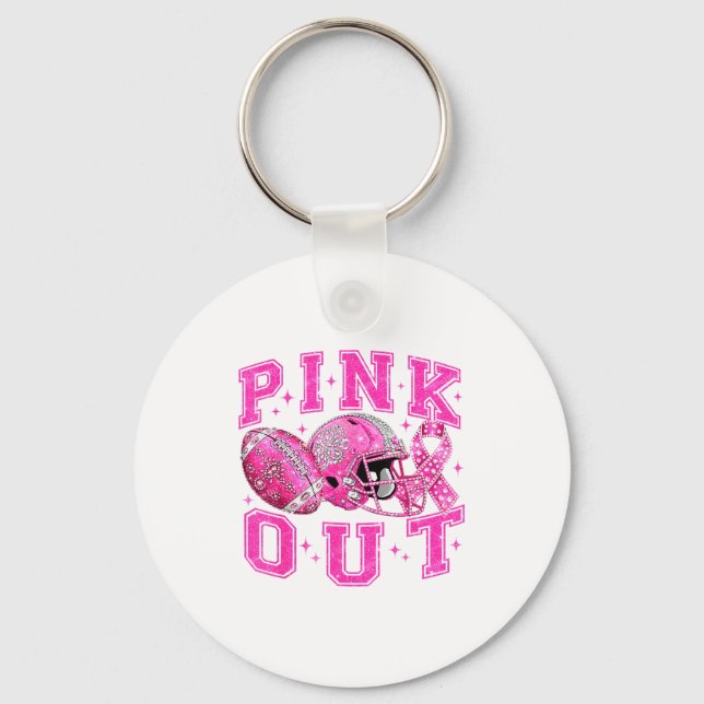 Llavero Nk Out Tackle Breast Cancer Awareness Football Nk  (Anverso)