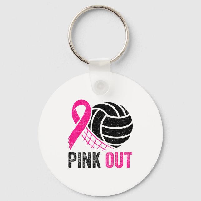 Llavero Nk Out Volleyball Breast Cancer Awareness Nk Ribbo (Anverso)
