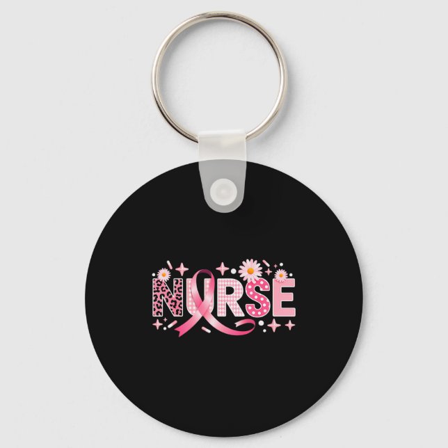 Llavero Nk Ribbon Stethoscope Nurse Life Breast Cancer Awa (Anverso)