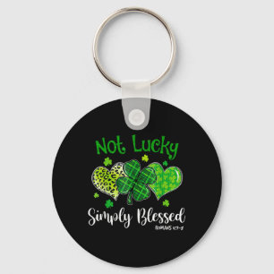 Llavero No Afortunado Simplemente Bendecido Shamrock Crist