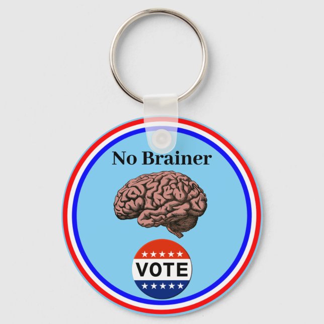 Llavero No Brainer Vote Keychain (Anverso)