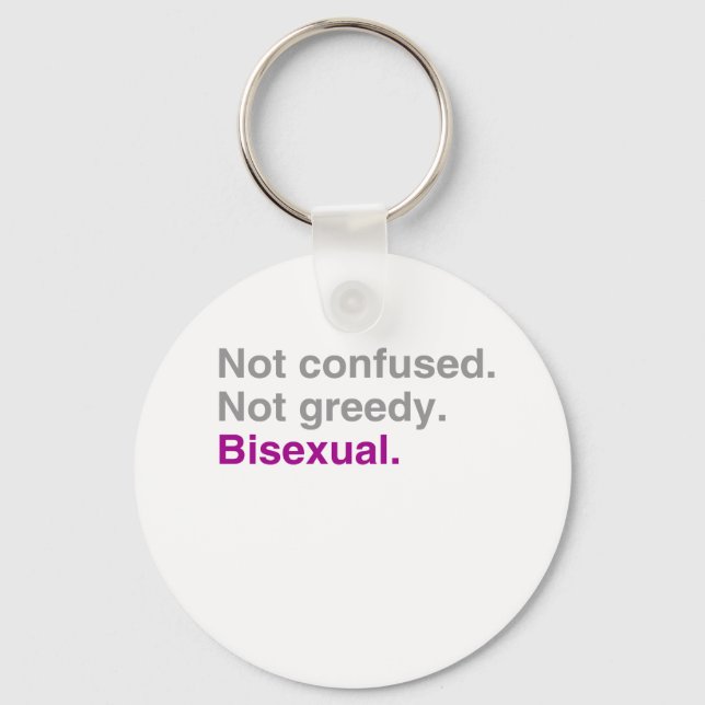Llavero No confundido. No es codicioso. Bisexual (Anverso)