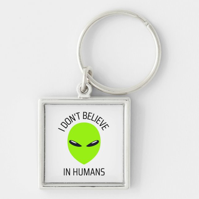 Llavero No creo en los humanos (Frente)