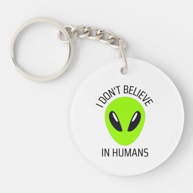 Llavero No creo en los humanos (Frente)