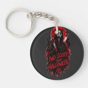 Llavero No dormir solo diseño de Halloween grita terror gó