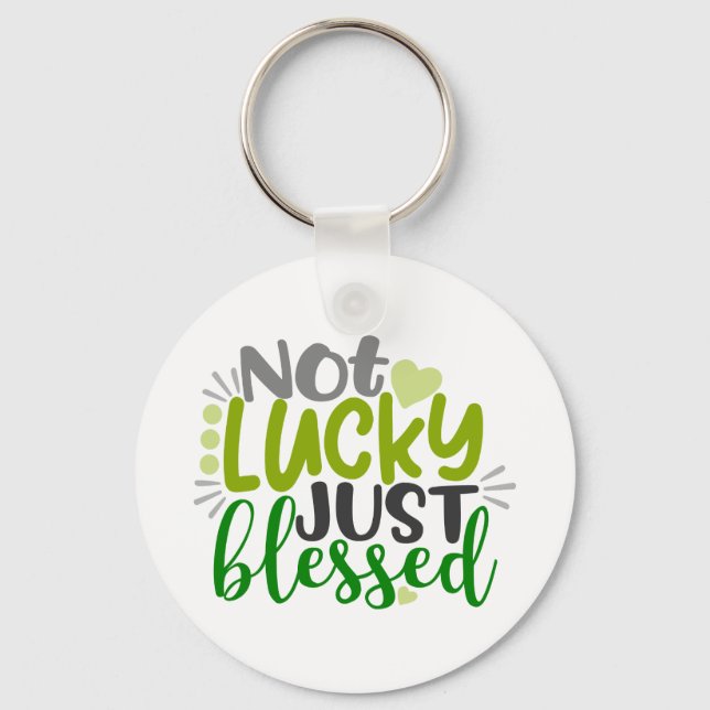 Llavero No es afortunado, sólo bendecido (Anverso)