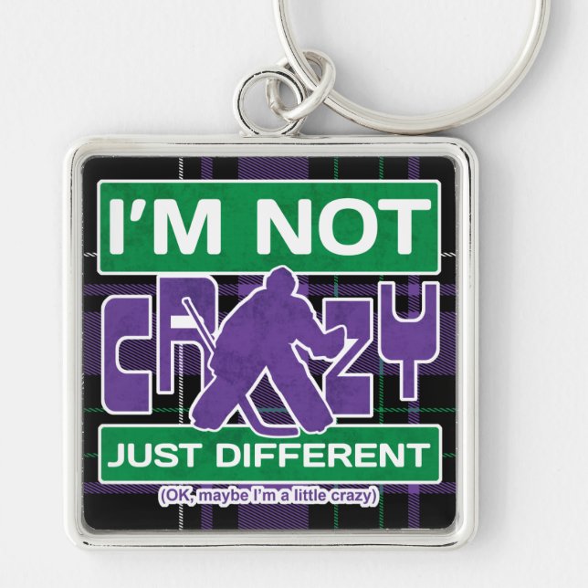 Llavero No estoy loco, divertido juego de hockey (Frente)