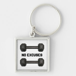 Llavero "No Excuses" Dumbbells Keychain