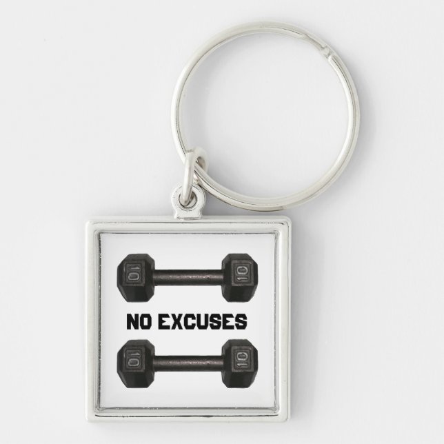 Llavero "No Excuses" Dumbbells Keychain (Frente)