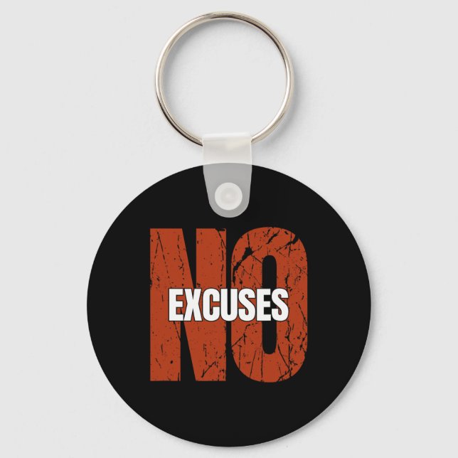 Llavero No Excuses Inspirational Saying Motivational Gym W (Anverso)