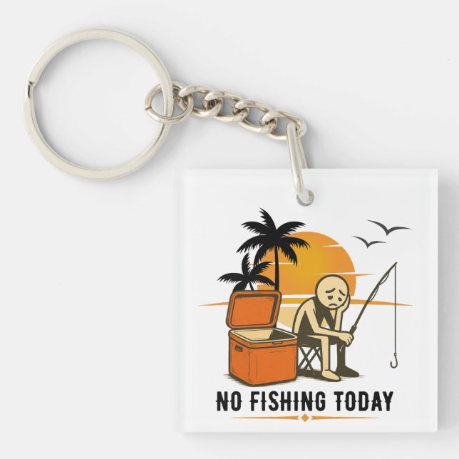 Llavero No Fishing Today Sad Stickman Fishing  Lovers (Frente)