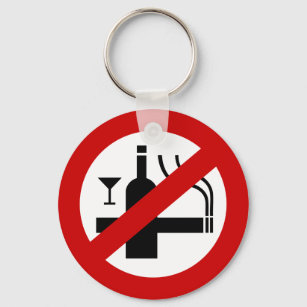 Llavero NO fumar alcohol ⚠ Rótulo tailandés ⚠