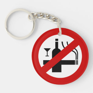 Llavero NO fumar alcohol ⚠ Rótulo tailandés ⚠