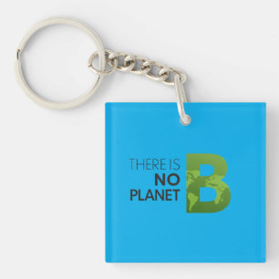 Llavero No hay planeta B - Tipografía verde de la Tierra