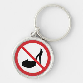 Llavero No hay Rótulo de prohibición roja de tacones altos