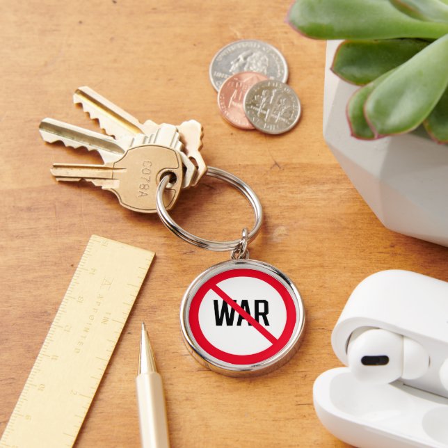 Llavero No hay Rótulo prohibido por la guerra | Keychain P (Escritorio )