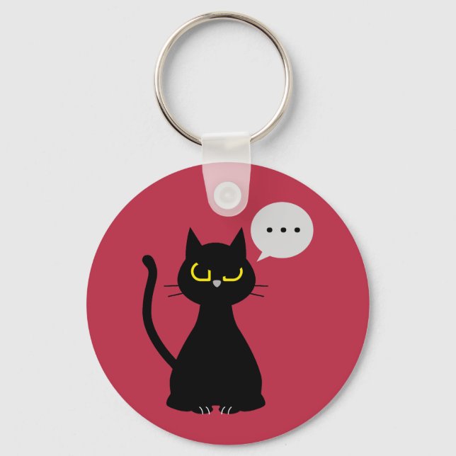 Llavero ¡NO HOY! Funny Black Cat Key Ring (Anverso)