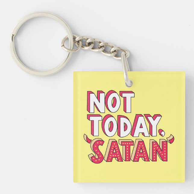 Llavero No hoy Satan Personalizado (Frente)