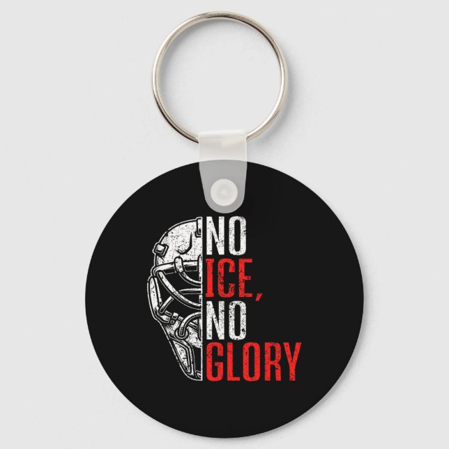 Llavero No Ice No Glory Divertido Hockey sobre Hielo  (Anverso)