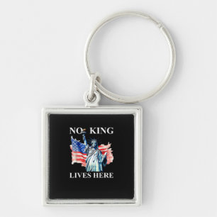 Llavero No King Lives en América Bandera Patriótica de Lib