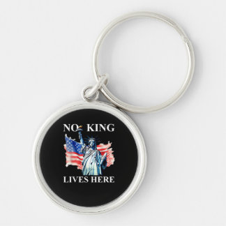 Llavero No King Lives in America Freedom Flag Patriotic