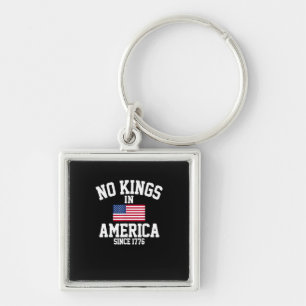 Llavero No Kings In America Bandera de EE. UU. Estilo Retr