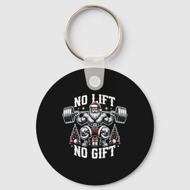 Llavero No Lift No Gift Santa Claus Christmas Gym Bodybuil (Anverso)