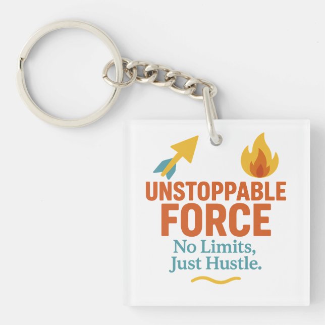 Llavero No Limits, Just Hustle | Motivational Acrylic Keyc (Frente)