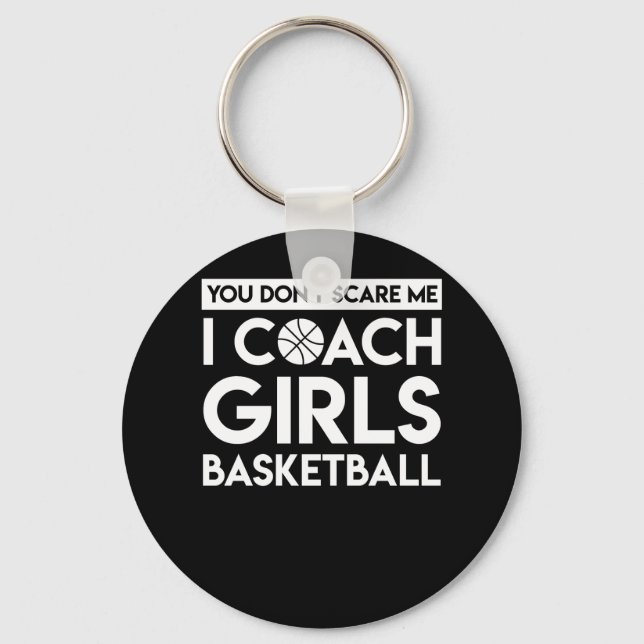 Llavero No me asustan Chicas entrenador de baloncesto (Anverso)