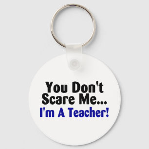 Llavero No me asustas, soy profesor, azul y negro