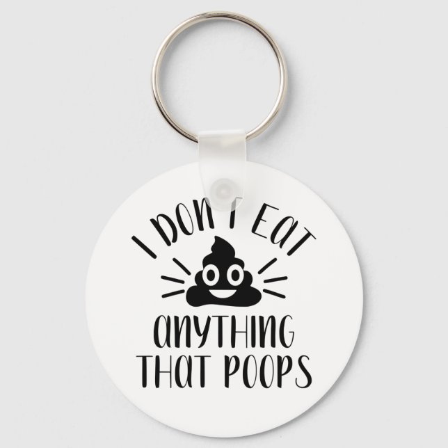 Llavero No me como nada que poops, vegan (Anverso)
