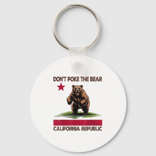 Llavero No moleste el diseño de la república de Bear Calif