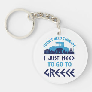 Llavero No necesito terapia, solo necesito ir a Grecia