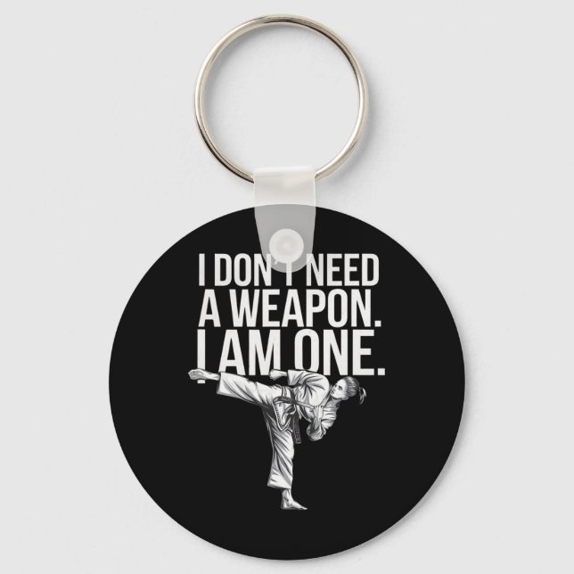 Llavero No Necesito Un Arma Soy Uno - Divertido Karate  (Anverso)