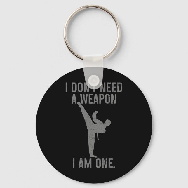 Llavero No Necesito Un Arma Soy Uno Karate Jiu Jitsu Kung (Anverso)