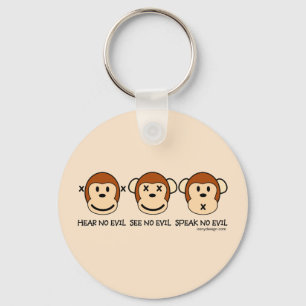 Llavero No oiga ningún mono del mal