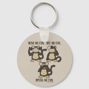 Llavero No oiga ningún mono del mal - nuevo