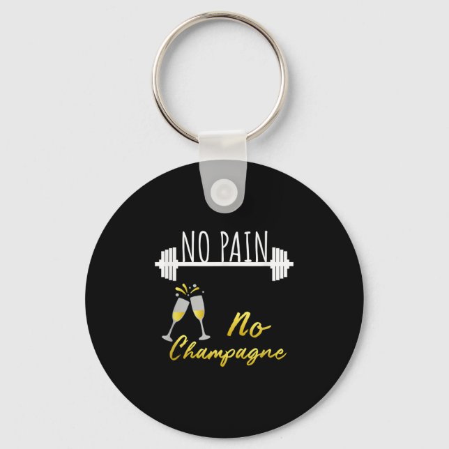 Llavero No Pain No Champagne Gym Motivation For Women  (Anverso)