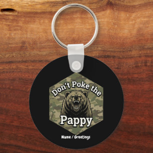Llavero No Pinches al Papi Oso Grizzly Divertido y Áspero
